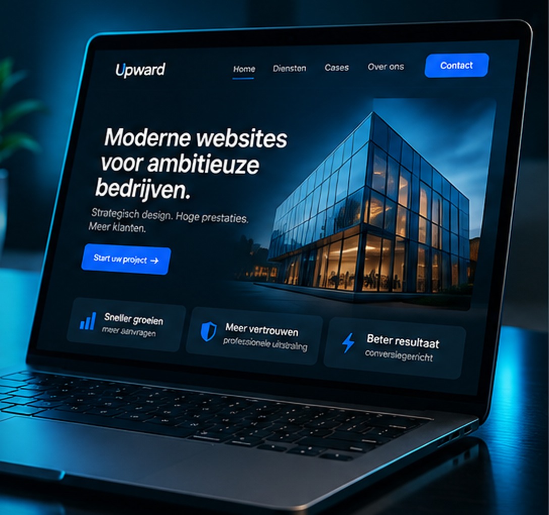 Moderne bedrijfswebsite op een laptop